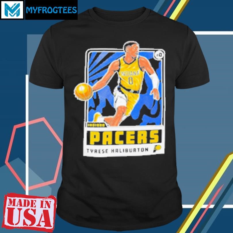 Original Adult Indiana Pacers Tyrese Haliburton Player Card T-Shirt