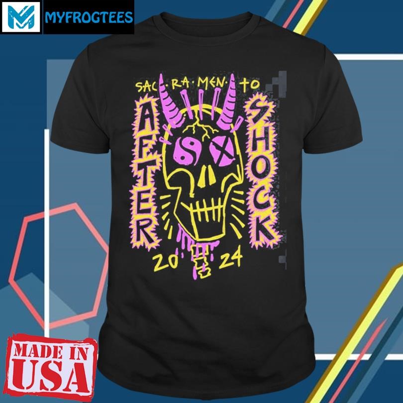 Original Aftershock Festival 2024 Rad Tee For Sacramento California At Discovery Park October 2024 With Full Lineup Sketching Skeleton shirt