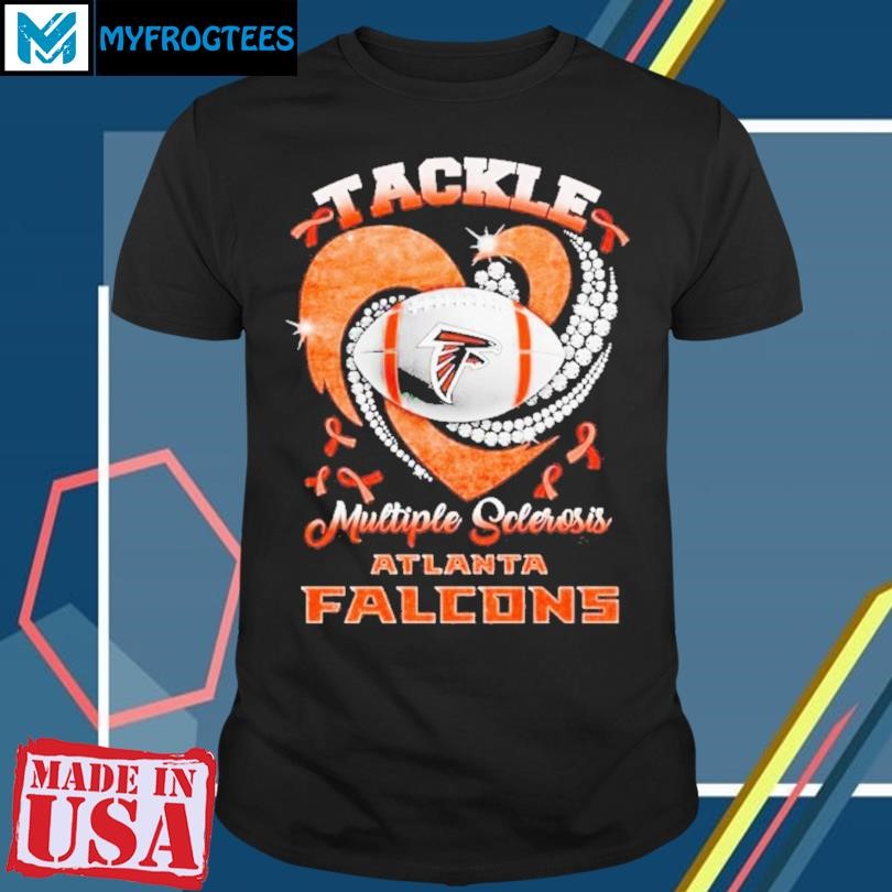 Original Atlanta Falcons tackle multiple sclerosis diamond heart T-Shirt