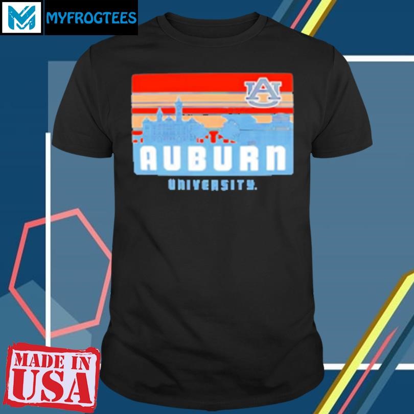 Original Auburn Tigers University Campus Skyline Retro T-Shirt