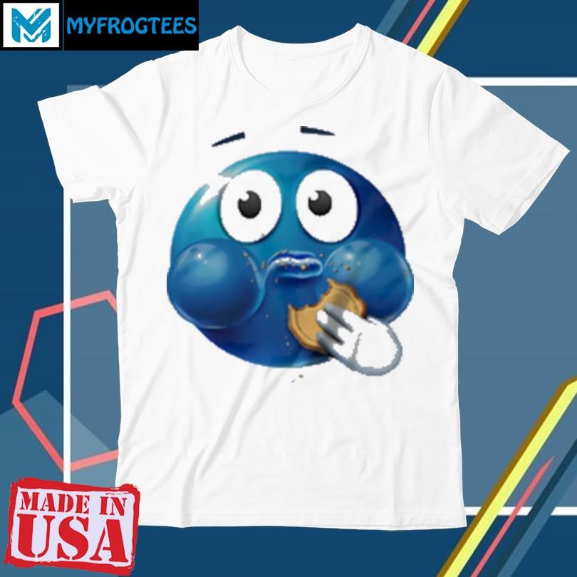 Original Blue Emoji Eating Cookie Meme T-Shirt