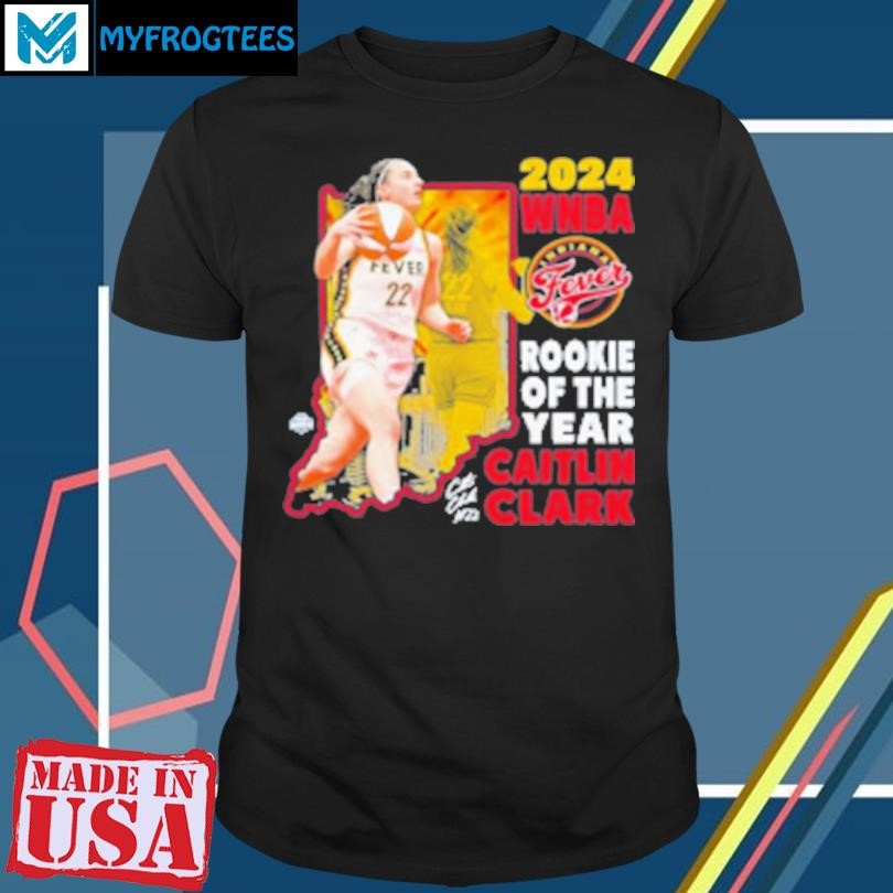 Original Caitlin Clark Navy Indiana Fever WNBA Rookie Of The Year 2024 T-Shirt