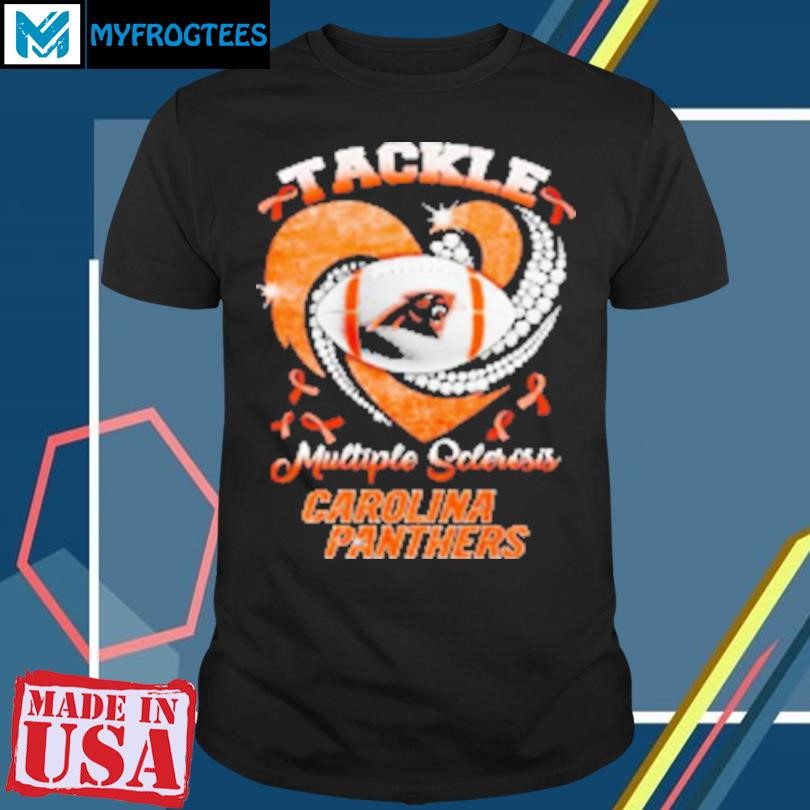 Original Carolina Panthers tackle multiple sclerosis diamond heart T-Shirt