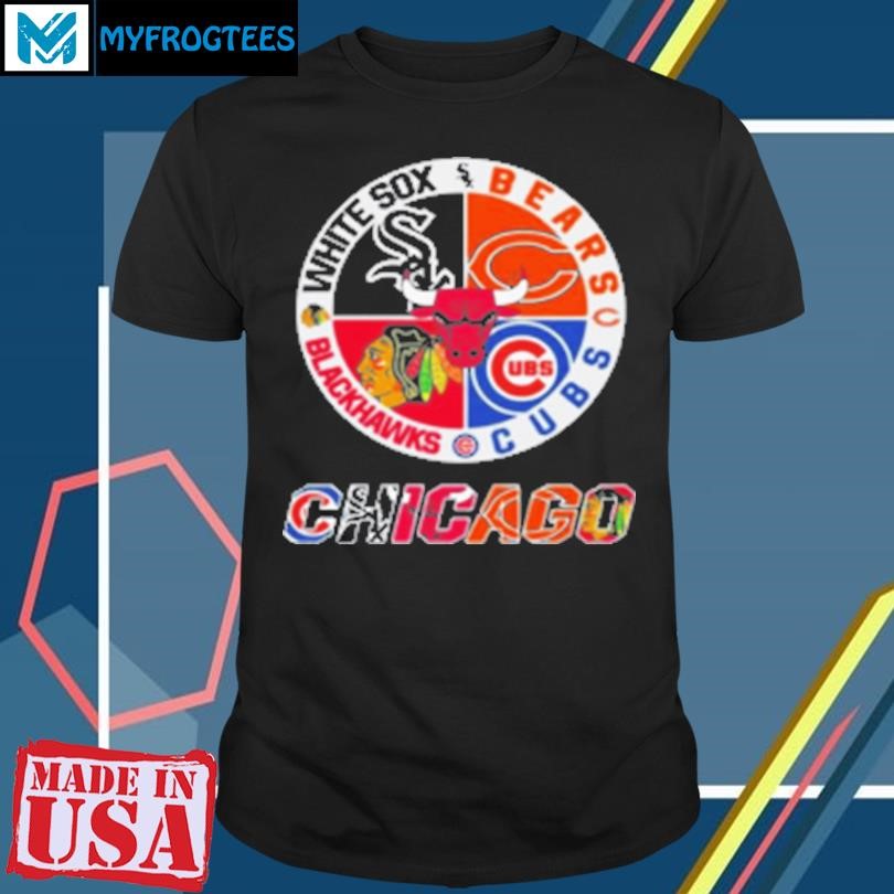 Original Chicago White Sox Bears Cubs Blackhawks Logo 2024 T-Shirt