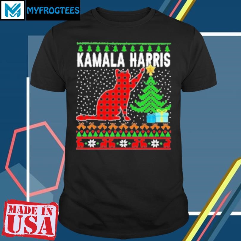 Original Childless Cat Ladies Kamala Harris Merry Christmas Ugly 2024 T-Shirt