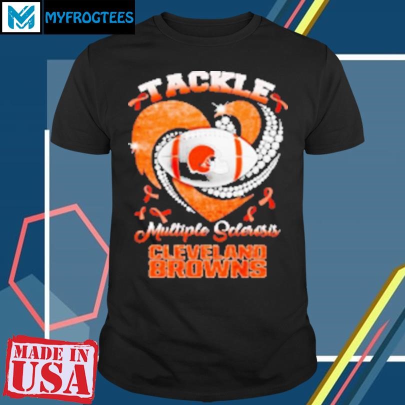 Original Cleveland Browns tackle multiple sclerosis diamond heart T-Shirt