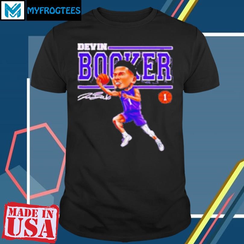 Original Devin Booker Cartoon Basketball Signature Design T-Shirt