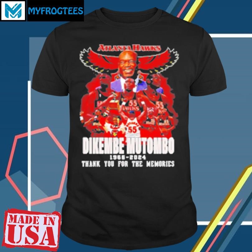 Original Dikembe Mutombo Hawks 1966 2024 thank you for the memories T-Shirt