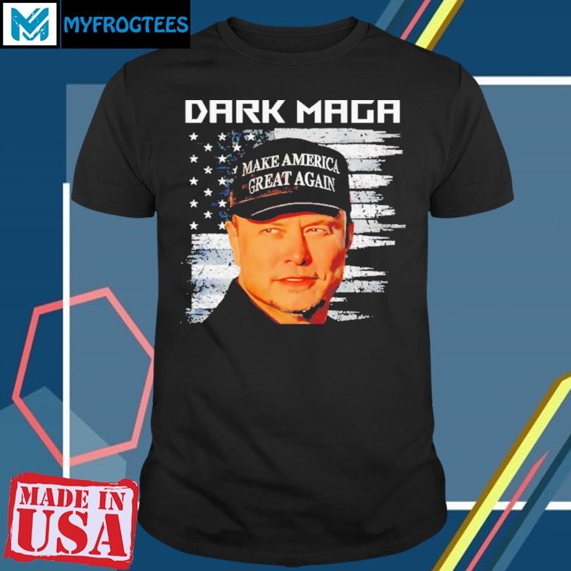 Original Elon Musk Dark MAGA USA Flag T-Shirt