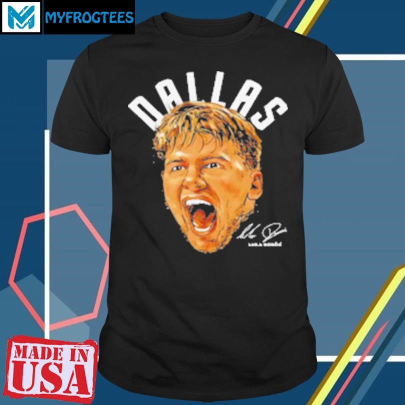 Original Face Luka Doncic Portrait City Arc Basketball Signature T-Shirt