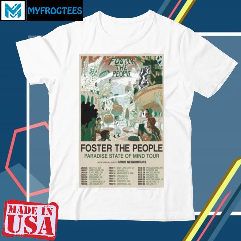 Original Foster The People Paradise State Of Mind Tour 2025 T shirt