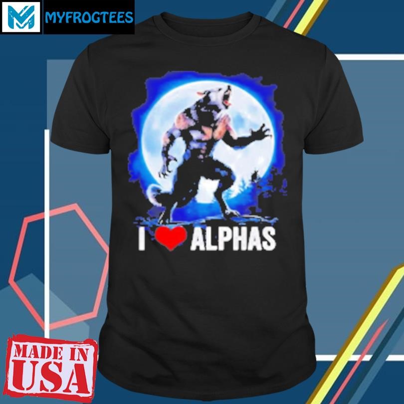 Original Funny Cringe Werewolf Wolf Meme I Heart Alphas I Love Alphas Retro T-Shirt