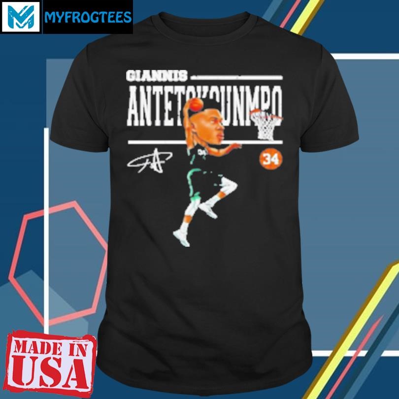 Original Giannis Antetokounmpo Cartoon Basketball Signature T-Shirt