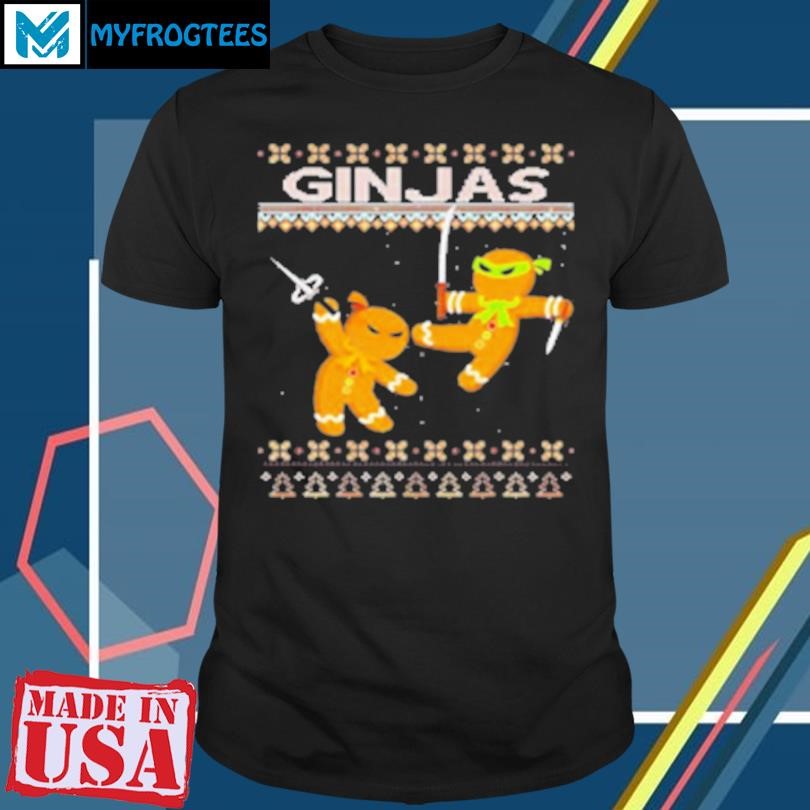 Original Ginjas Gingerbread Ninjas Funny Ugly Christmas 2024 T-Shirt