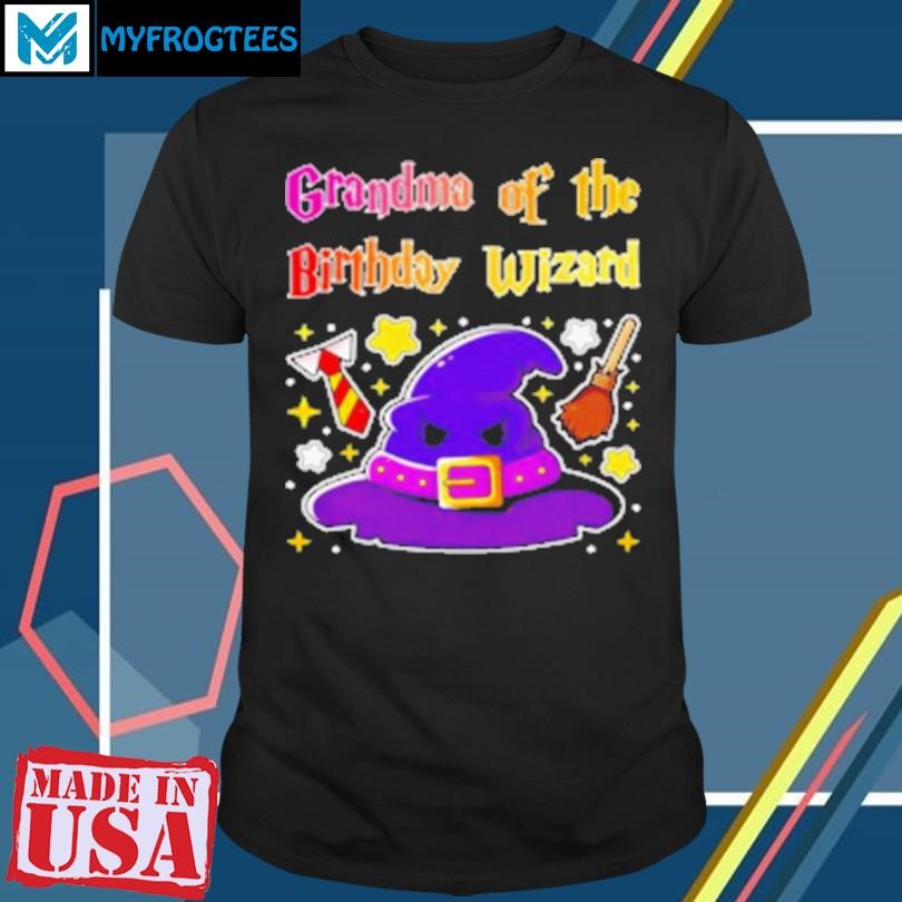 Original Grandma Of Birthday Wizard 9Th Birthday Magic Theme Party T-Shirt