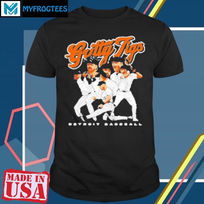 Original Gritty Tigs Detroit Baseball Cartoon Design T-Shirt