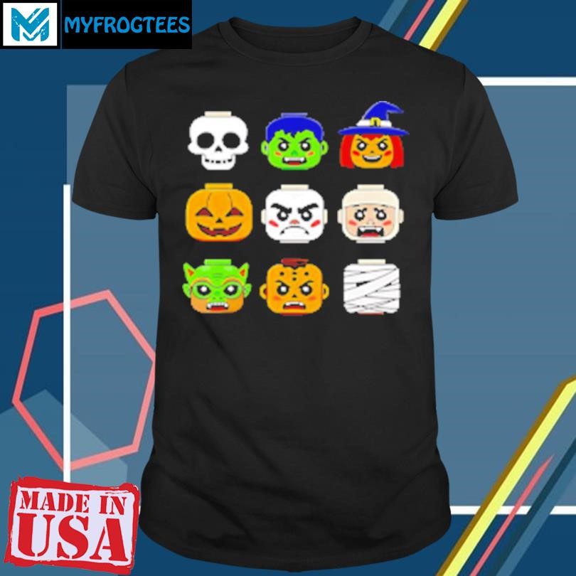 Original Halloween building brick head pumpkin ghost zombie boys T-Shirt