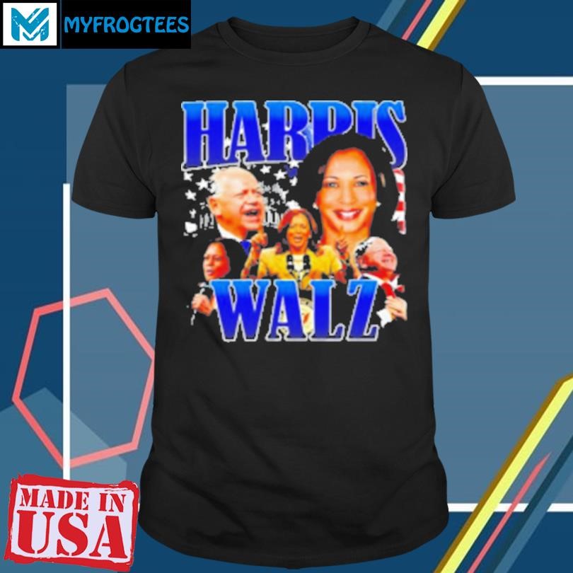 Original Harris Walz Bootleg Design 2024 US Flag T-Shirt