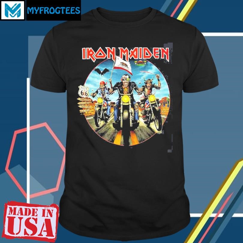 Original Iron Maiden Future Past World Tour 2024 California Event Motor Rider Eddie Route 666 With Tour shirt