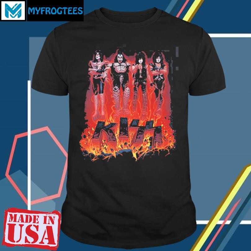 Original Kiss Conjuring Flames Exclusive 2024 Kiss Halloween Collection T-Shirt