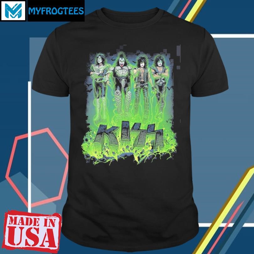 Original Kiss Limited Edition Halloween Bats Green Variant Exclusive 2024 Kiss Halloween Collection T-Shirt