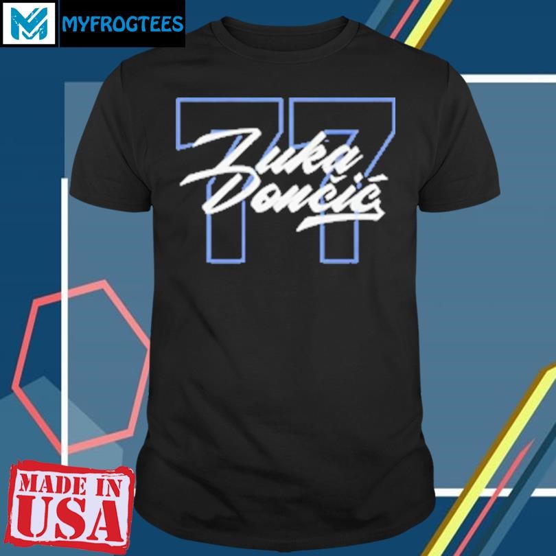 Original Luka Doncic 77 Dallas Number Script Basketball T-Shirt