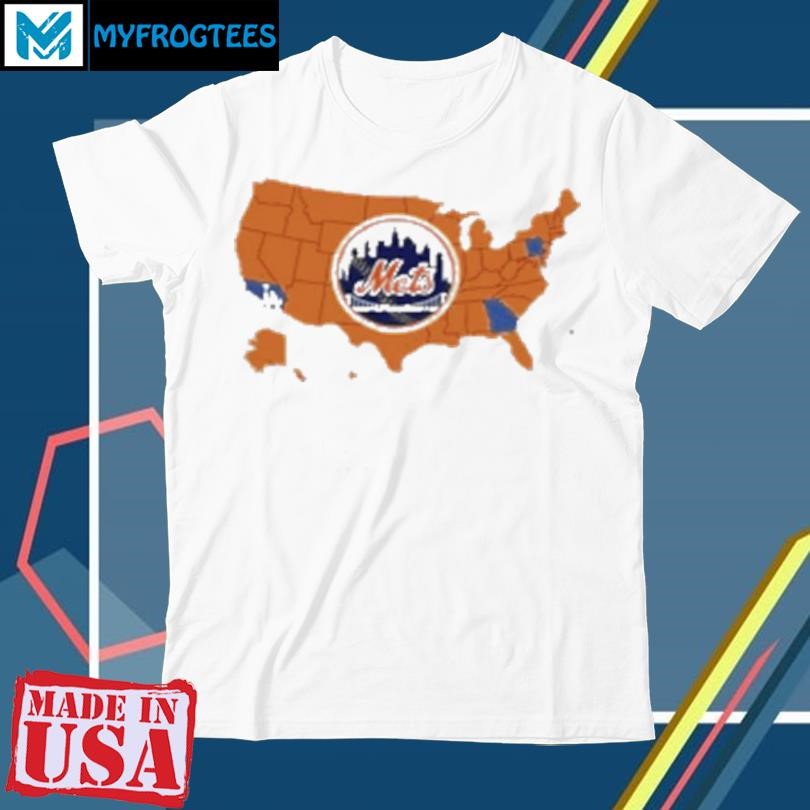 Original Map Of Who America Is Rooting For In The NLCS New York Mets MLB T-Shirt