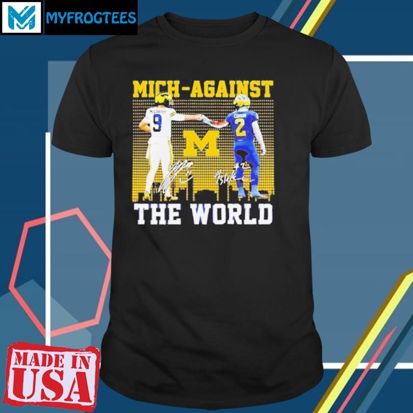 Original Michigan Wolverines Mich Against the World signature skyline shirt