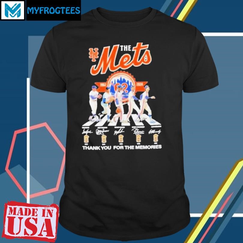 Original New York Mets Baseball Team Abbey Road 1962 2024 Signature Thank You For The Memories Shirt