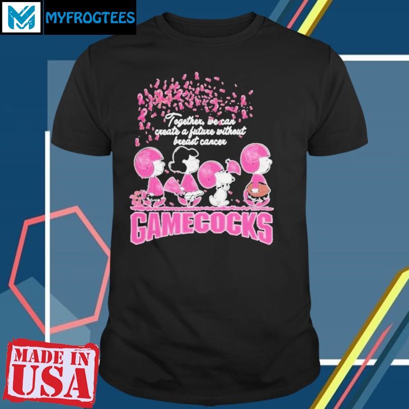 Original Peanuts Characters Together We Can Create A Future Without Breast Cancer Snoopy South Carolina Gamecocks Shirt