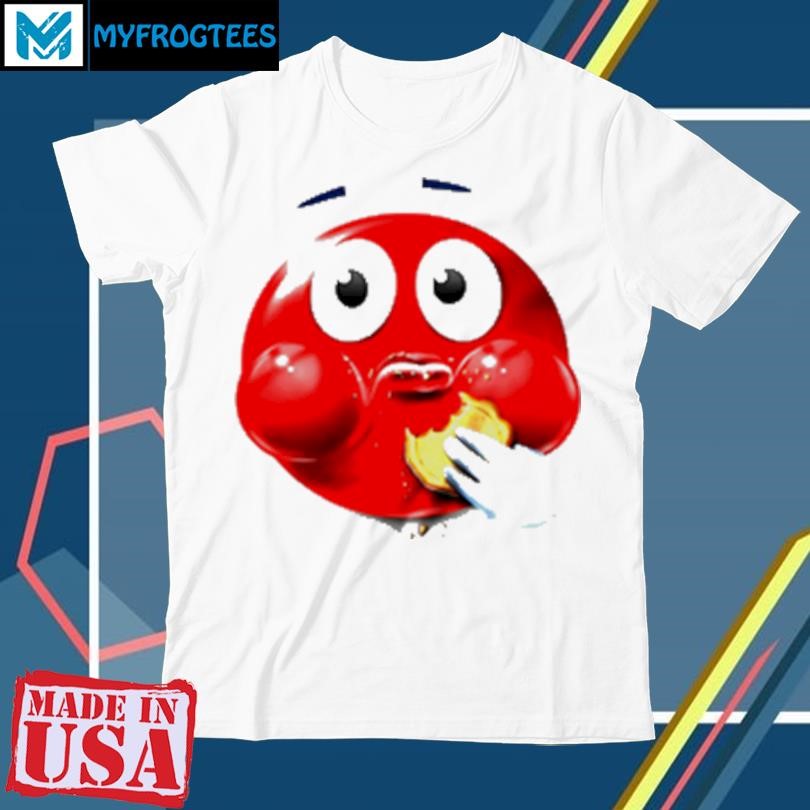 Original Red Emoji Eating Cookie Meme T-Shirt