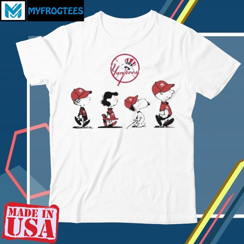 Original The Peanuts Characters Walking New York Yankees Baseball 2024 T shirt