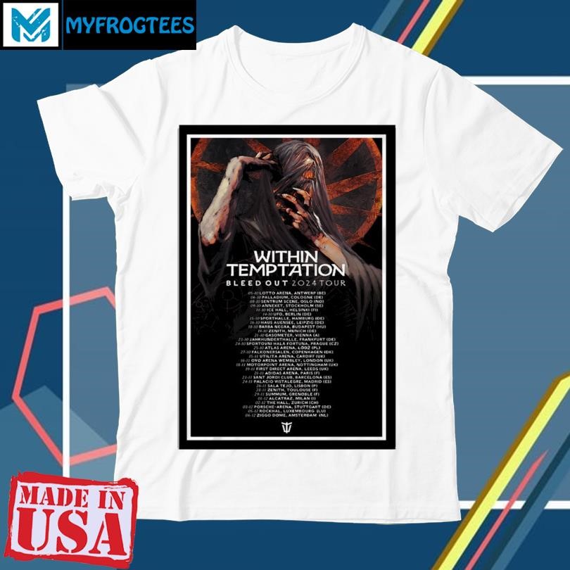 Original Within Temptation Bleed Out 2024 Tour London Poster shirt