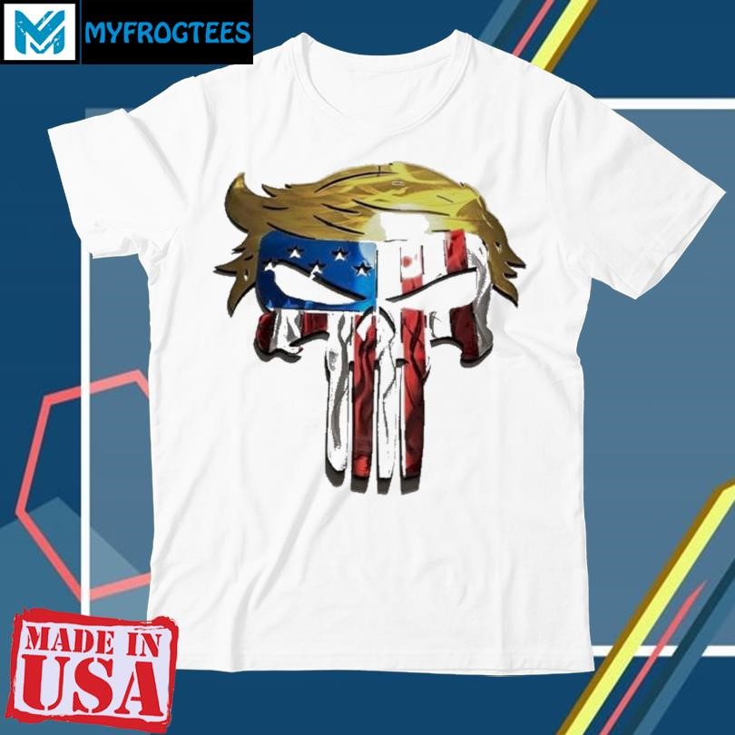 Punisher skull Trump American flag T-Shirt