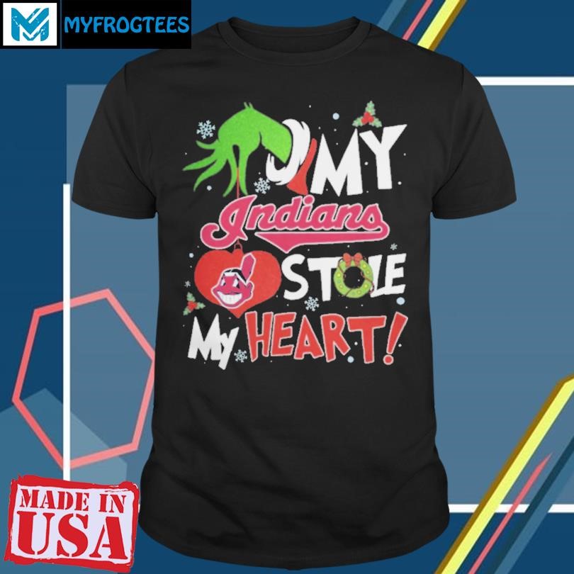 Grinch Hand My Cleveland Guardians Stole My Heart Christmas 2024 Shirt