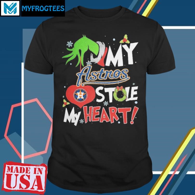 Grinch Hand My Houston Astros Stole My Heart Christmas 2024 Shirt