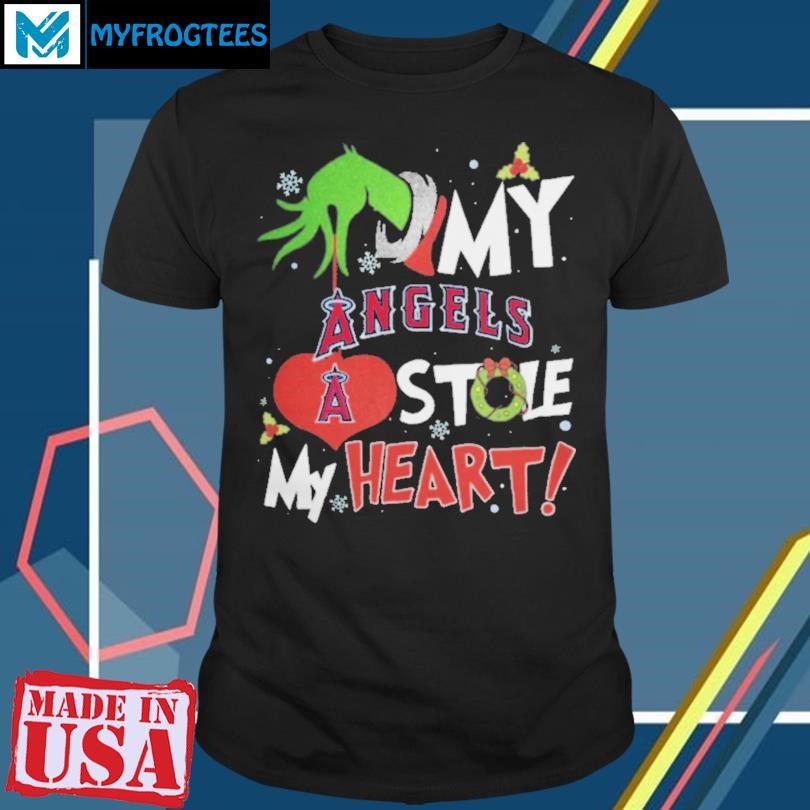 Grinch Hand My Los Angeles Angels Stole My Heart Christmas 2024 Shirt