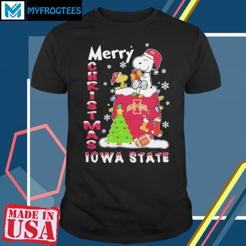 Iowa State Cyclones Snoopy And Woodstock Merry Christmas Shirt