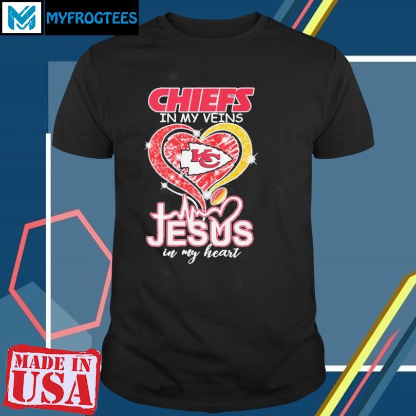 Kansas City Chiefs In My Veins Jesus In My Heart 2024 Shirt