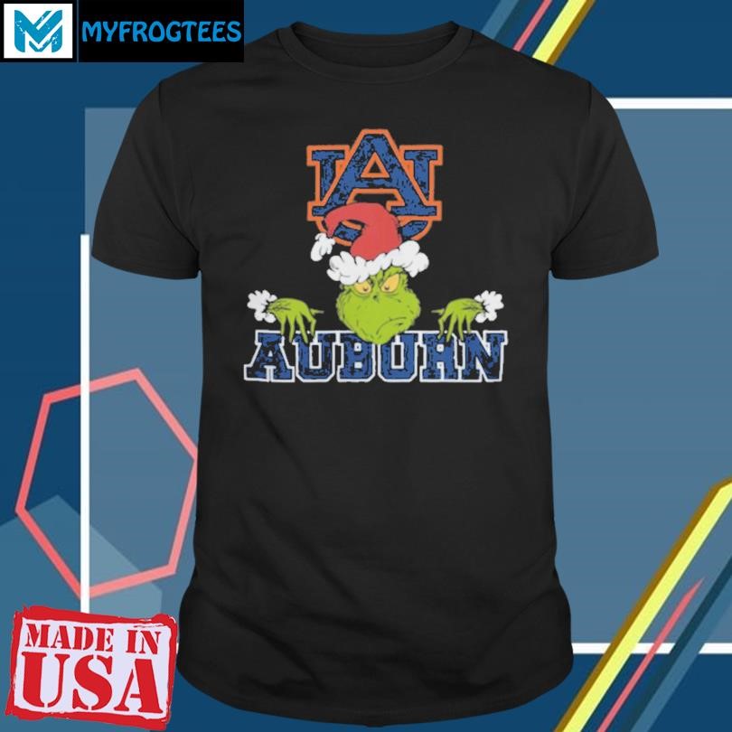 NCAA Auburn Tigers Logo Football Grinch Christmas T Shirt