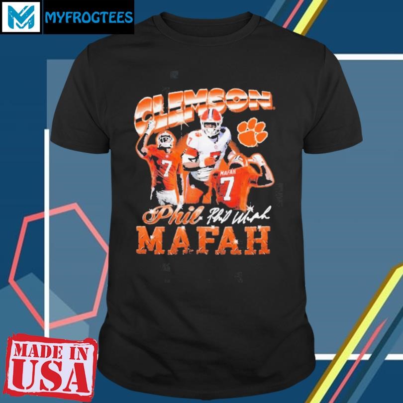 Phil Mafah Clemson Tigers 90s Retro Signature Graphic t shirt