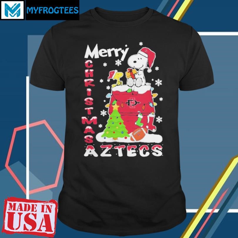 San Diego State Aztecs Snoopy And Woodstock Merry Christmas Shirt