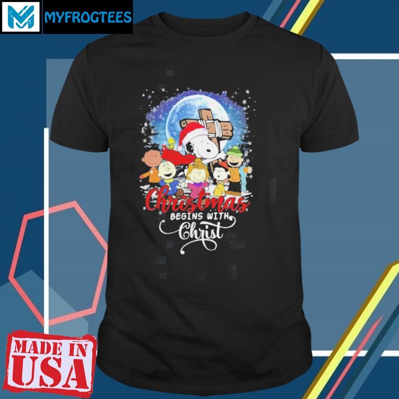 Snoopy Christmas Begins With Christ T Shirt