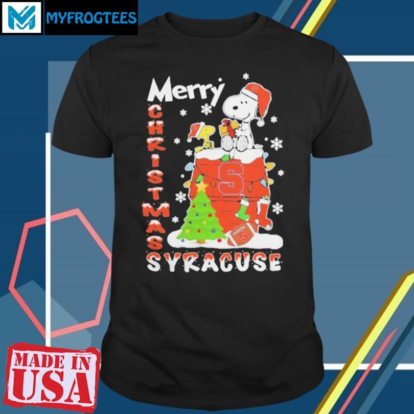 Syracuse Orange Snoopy And Woodstock Merry Christmas Shirt