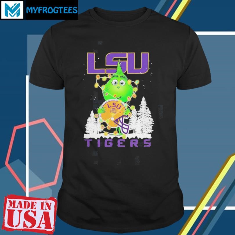 The Grinch Hug LSU Tigers Helmet Christmas Shirt