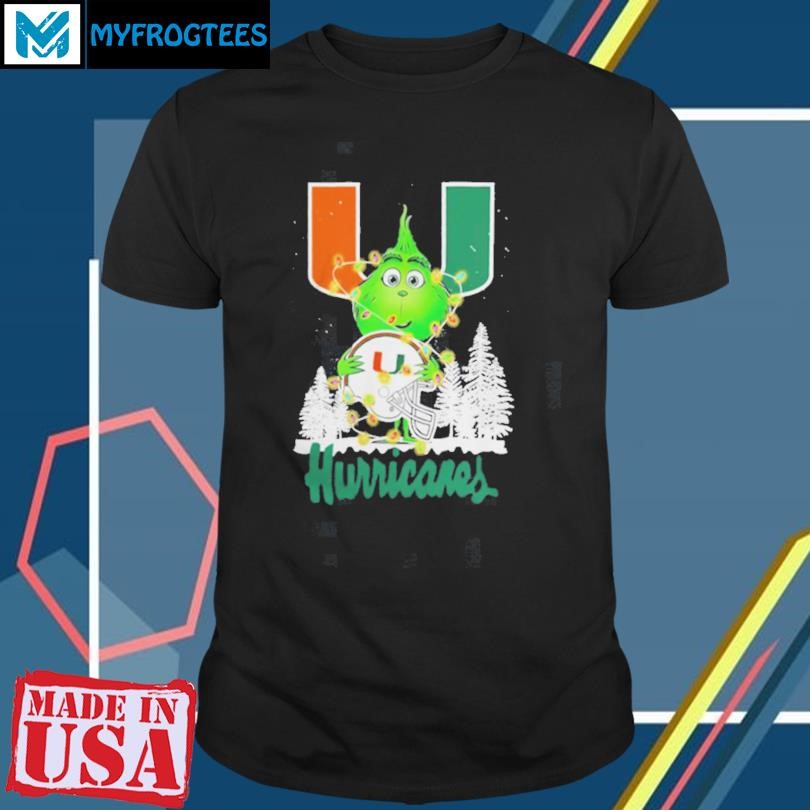 The Grinch Hug Miami Hurricanes Helmet Christmas Shirt