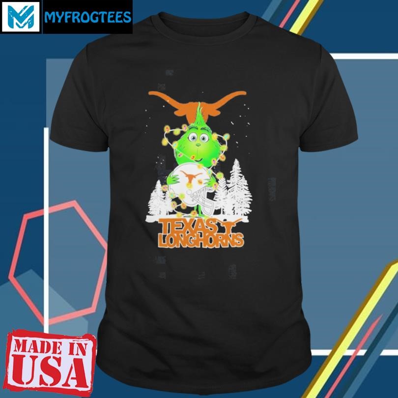 The Grinch Hug Texas Longhorns Helmet Christmas Shirt