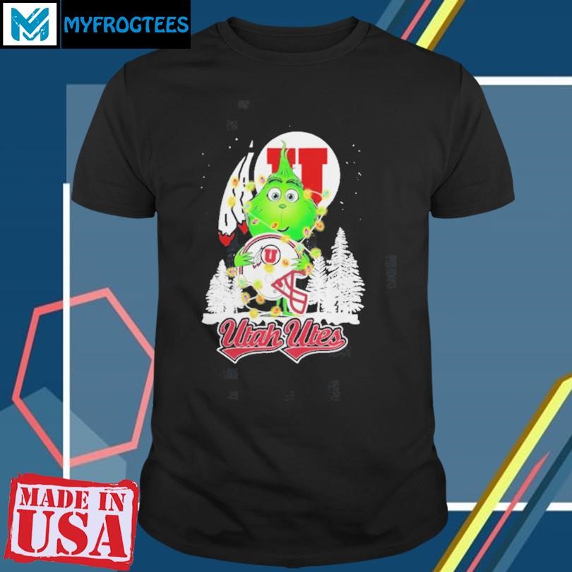 The Grinch Hug Utah Utes Helmet Christmas Shirt