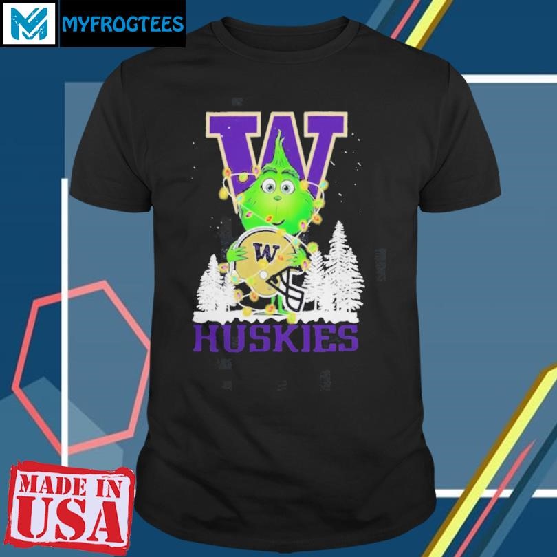 The Grinch Hug Washington Huskies Helmet Christmas Shirt