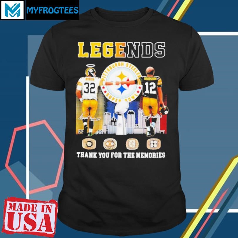 Pittsburgh Steelers Harris and Bradshaw thank you for the memories skyline shirt